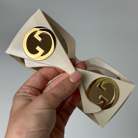 GUCCI Sunglasses GG1255S 002 Ivory White Brown Women NEW - Picture 11 of 12